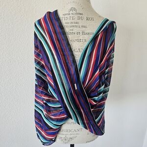 Calvin Klein Infinity Scarf Wrap Cover Up Multi Color Stripes Sheer